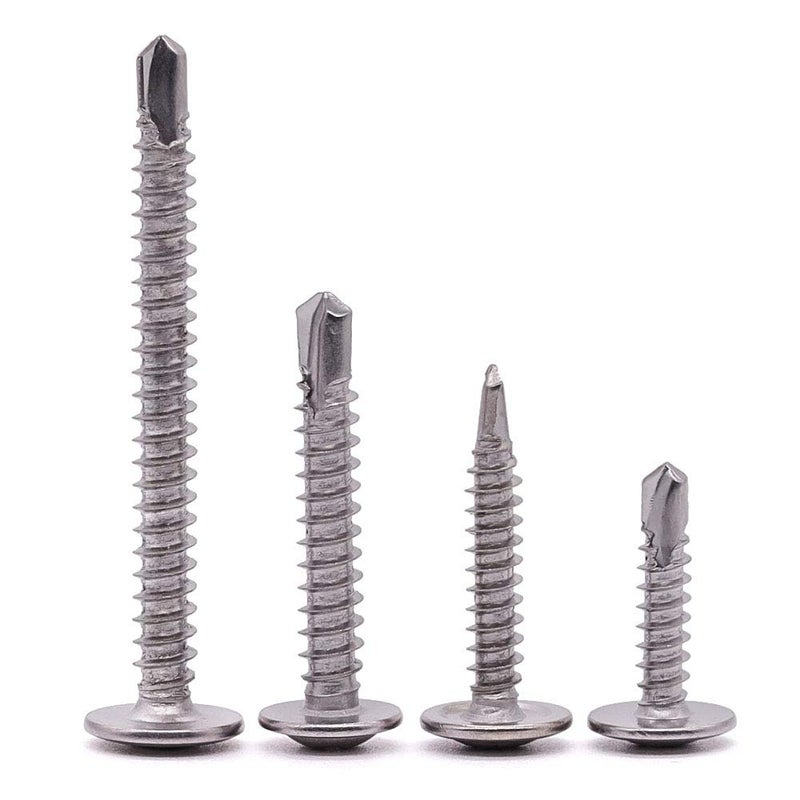EASTLO (100 pcs) #8 x 1-1/2" Stainless Wafer Head Self Drilling Screw, Modified Truss Head Self Driller, Phillips Drive Sheet Metal Tek Screws, 410 Stainless Steel, #2 Drilling Point, Dovetail - Image 5